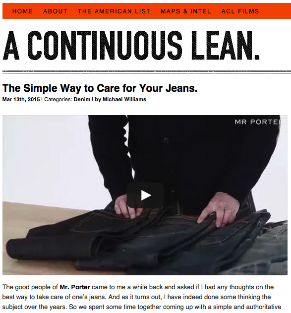 From ACL – “The Simple Way to Care For Your Jeans”