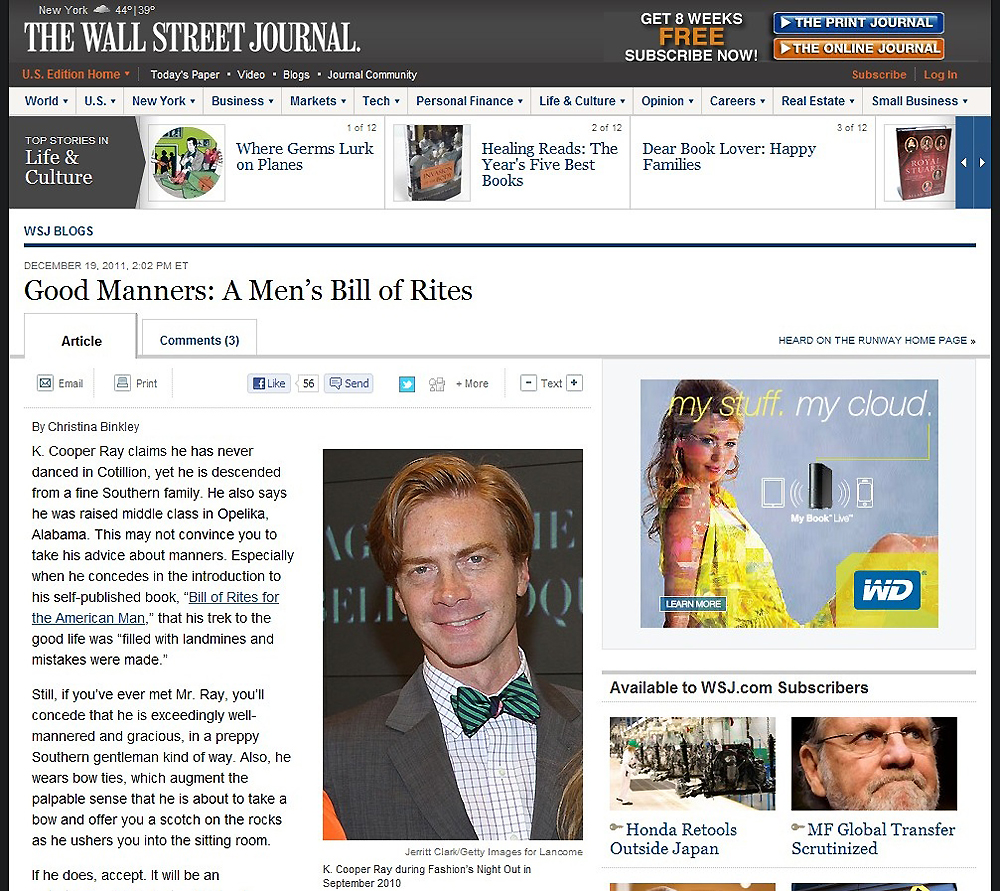The Wall Street Journal Review of ‘Bill of Rites’ – Congratulations, Cooper