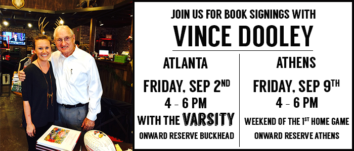 Atlanta: Vince Dooley Signing at Onward Reserve This Friday